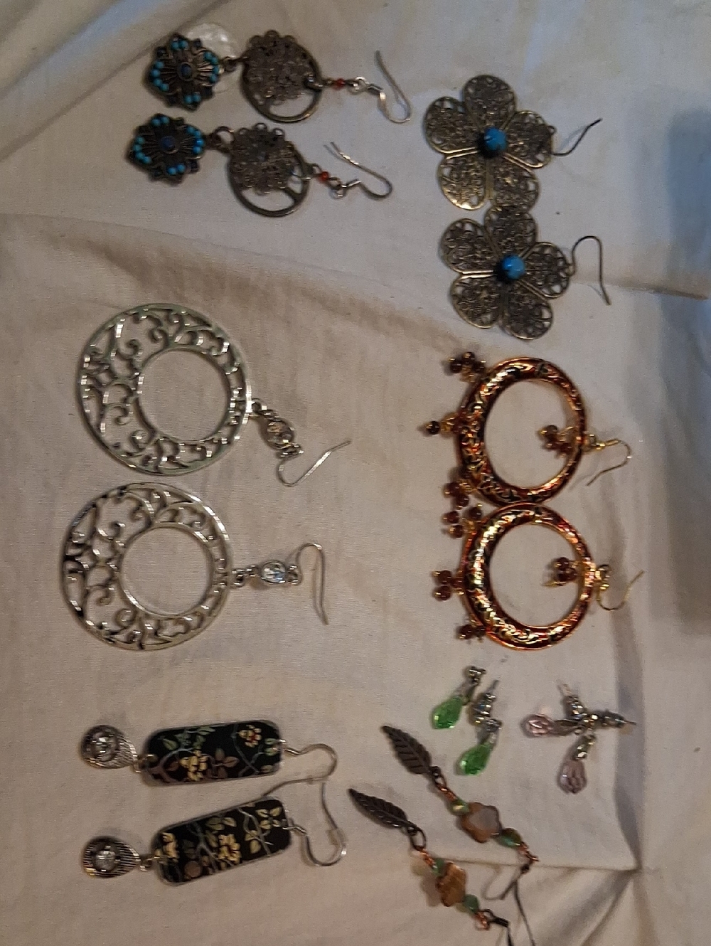 Assorted Women's Dangle Earrings - Silver, Gold, Turquoise, Green